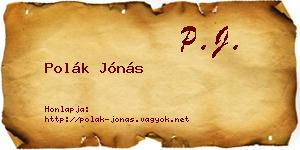 Polák Jónás névjegykártya